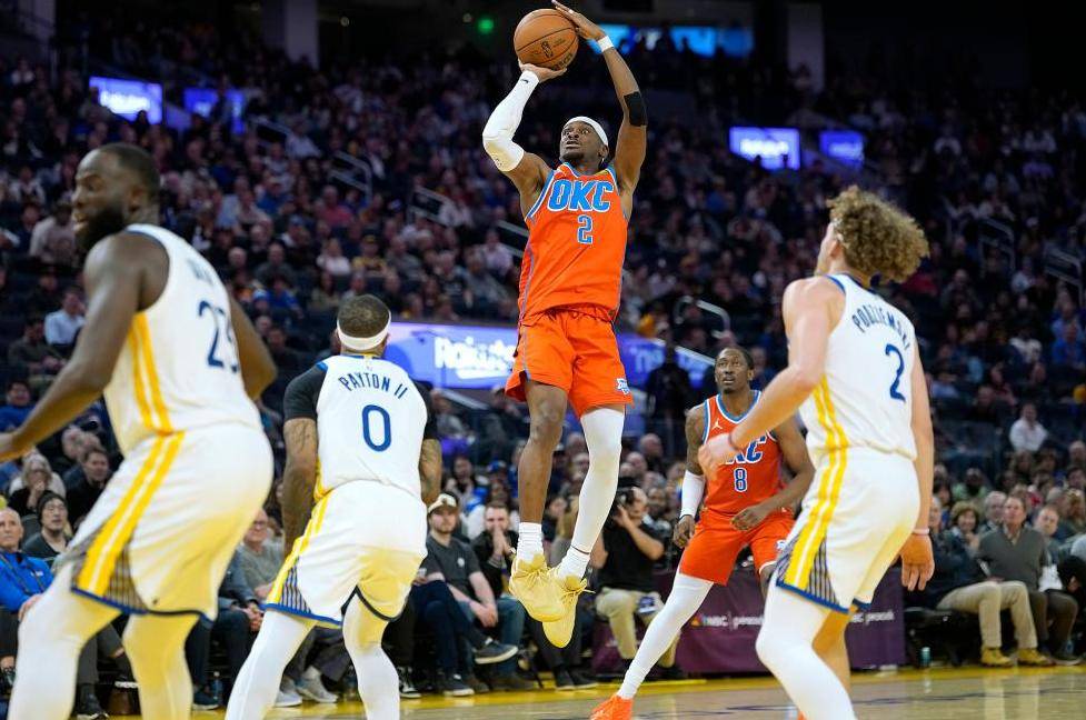 NBA西部季后赛概率图更新：雷霆100%独一档，湖人火箭99%，勇士60%有点悬了